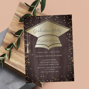 Invitation Chic Graduation Cap, Diamants Brown Graduation