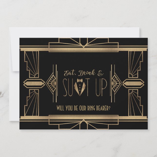 Invitation Chic Great Gatsby VOUDREZ-VOUS ÊTRE MON PORTE-ANNE (Devant)