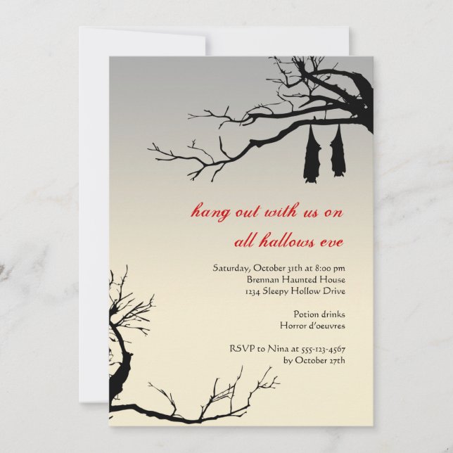Invitation Chic Halloween chic chic chic chauve-chauves-souri (Devant)