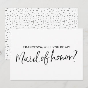 Invitation Chic Hand a écrit : "Seras-tu ma femme d'honneur ?