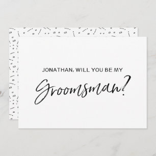 Invitation Chic Hand a écrit : "Serez-vous mon groomsman ?