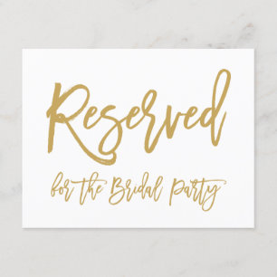 Invitation Chic Hand Letted Gold Réservé Parti nuptiale