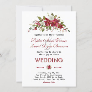 Invitation Chic hiver vacances Poinsettia Mariage
