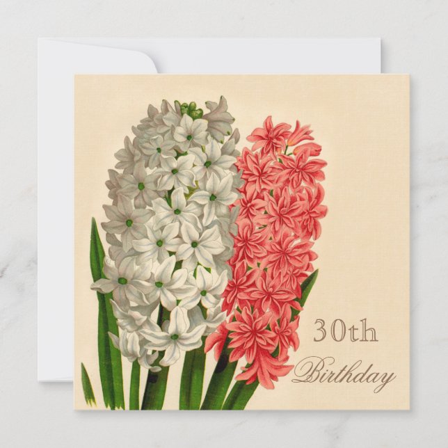 Invitation Chic Hyacinthes Vintage 30e Anniversaire (Devant)