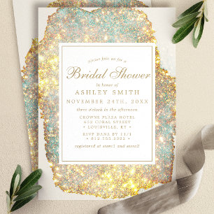 Invitation Chic Iridescent Glitter Mariage
