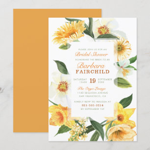 Invitation Chic Jaune Fête des mariées de printemps