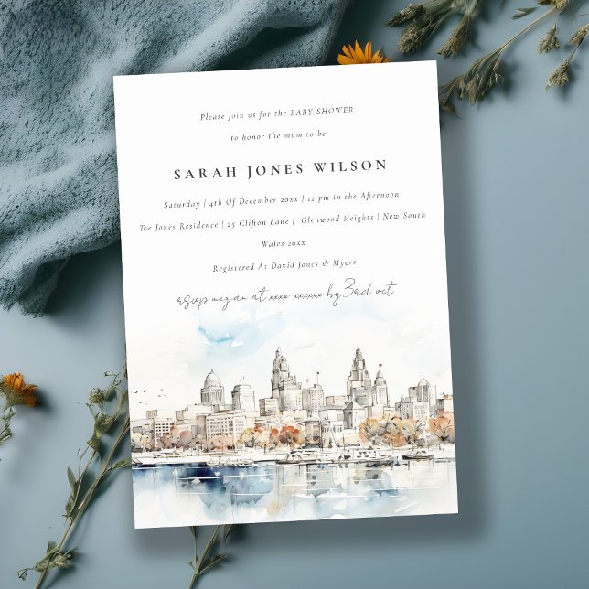 Invitation Chic Kansas City Missouri Watercolor Baby shower (Créateur téléchargé)