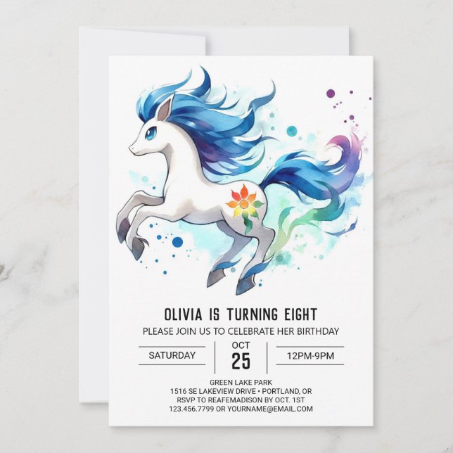 Invitation Chic Kids Horse Anniversaire (Devant)