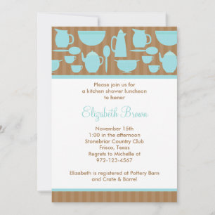 Invitation Chic Kitchen Bridal Shower (Turquoise)