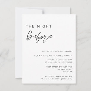 Invitation Chic La Nuit Avant Le Dîner De Répétition Invitati