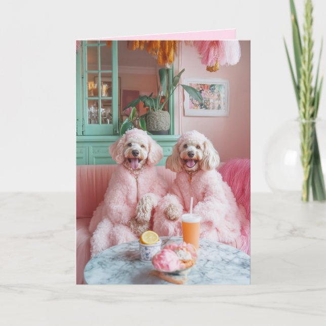 Invitation Chic Labradooda dans Pink Lounge (Devant)