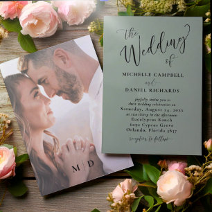 Invitation Chic Le Mariage de la calligraphie Sage Mariage ve