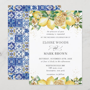 Invitation Chic Lemon Floral Summer GreenerMariage