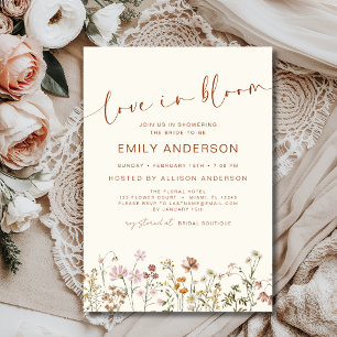Invitation Chic Love in Bloom Fleur sauvage Fête des mariées