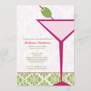 Invitation Chic Martini Bridal/Bachelorette/Invitation d'anni