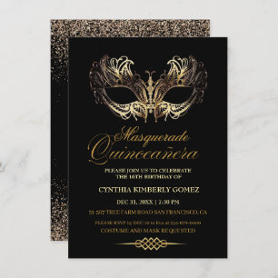 Invitation Chic Masquerade Quinceanera Anniversaire