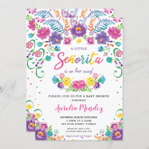 Invitation Chic Mexicaine Floral Senorita Baby shower Girl