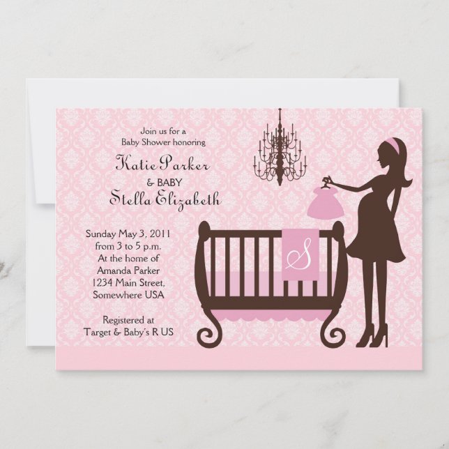 Invitation chic minable de baby shower de lustre (Devant)