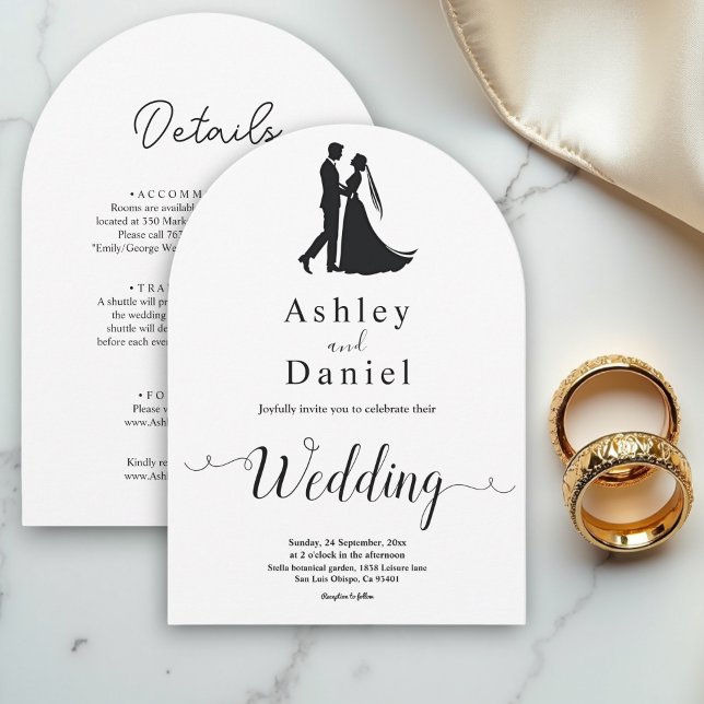 Invitation Chic minimal | Noir et blanc | Mariage romantique (Créateur téléchargé)