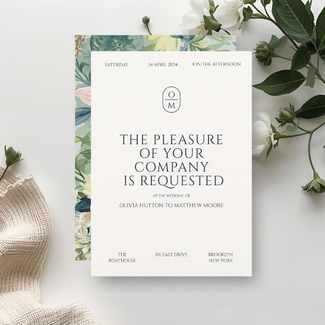 Invitation Chic Minimal Typography Monogram Wedding  (Créateur téléchargé)