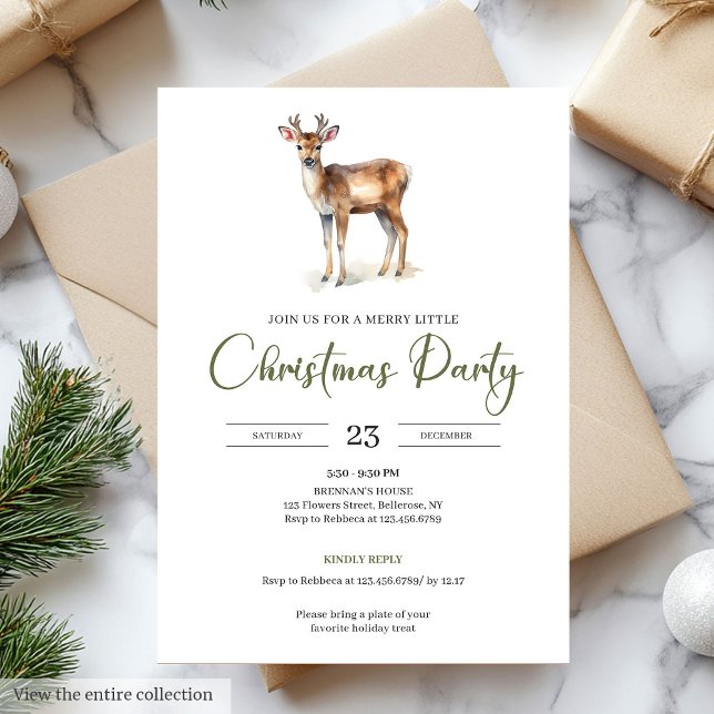 Invitation Chic Minimalist Beige Scandinavian Style Christmas (Minimalist Beige Scandinavian Style Christmas Party

)