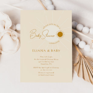 Invitation Chic minimaliste Boho Sunshine Baby shower
