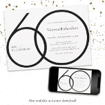 Invitation Chic minimaliste noir blanc surprise 60e anniversa<br><div class="desc">Chic minimaliste noir blanc surprise 60e anniversaire Invitation. Design minimaliste moderne d'invitation d'anniversaire, simple mais classe et élégant. Idéal pour une soirée à thème noir & blanc ! Il s'agit d'un modèle personnalisable, si vous avez besoin d'aide pour le customiser, contactez simplement le concepteur en cliquant sur le bouton "Message"...</div>