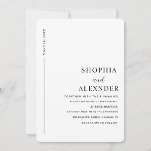 Invitation Chic minimaliste noir et blanc