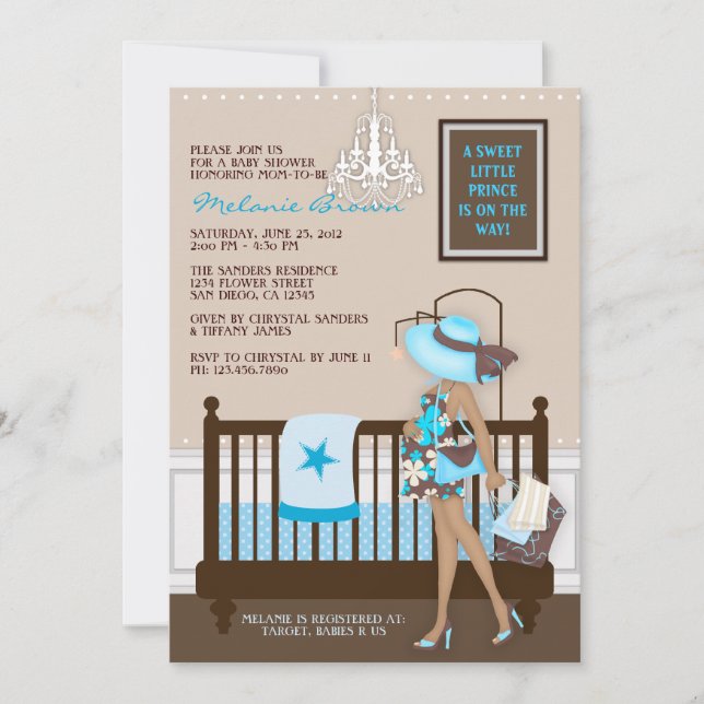 Invitation Chic Modern Mom Baby shower contemporain Invitatio (Devant)
