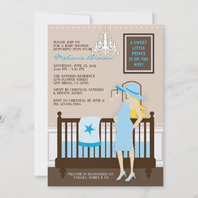 Invitation Chic Modern Mom Baby shower contemporain Invitatio (Devant)