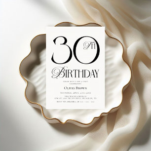 Invitation Chic Moderne 30e fête d'anniversaire