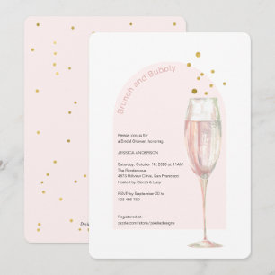 Invitation Chic Moderne brunch et bulle mimosa nuptiale douch