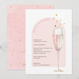 Invitation Chic Moderne brunch et bulle mimosa nuptiale douch