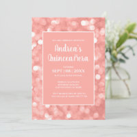 Chic moderne élégant Bokeh Lumières Quinceañera