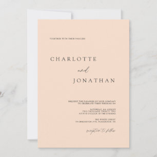 Invitation Chic moderne élégant Mariage rose pâle