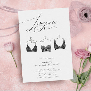 Invitation Chic moderne Lingerie Bachelorette Party