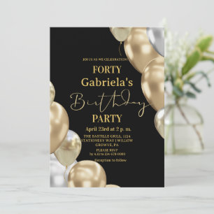 Invitation Chic Moderne Quarantième 40e Anniversaire Photo No