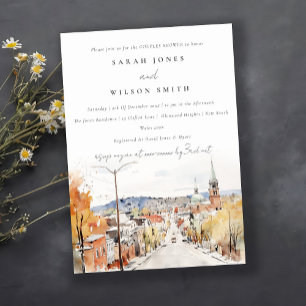 Invitation Chic Montpelier Ville Scape Vermont Couples Douche