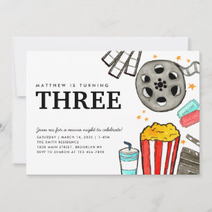 Invitation Chic Movie Nuit Cinéma Watch Anniversaire de enfan