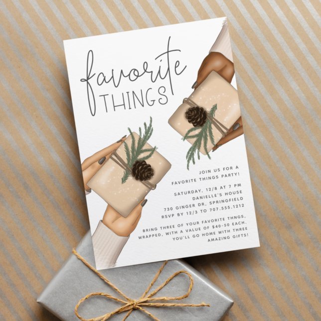 Invitation Chic Neutral Favori Fête des choses (Créateur téléchargé)
