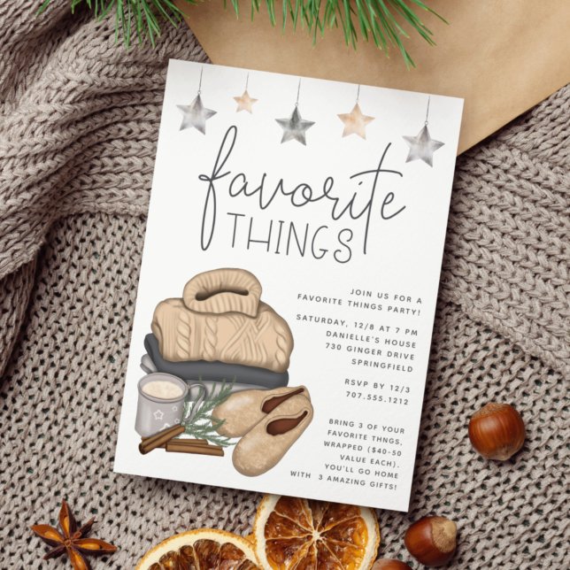 Invitation Chic Neutral Favori Fête des choses (Créateur téléchargé)