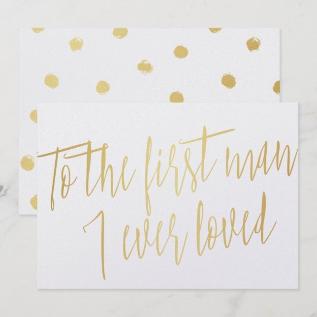 Invitation Chic Or "Au premier homme que j'aie jamais aimé" (Devant / Derrière)