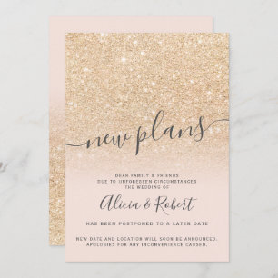 Invitation Chic or parties scintillant rose report de nouveau