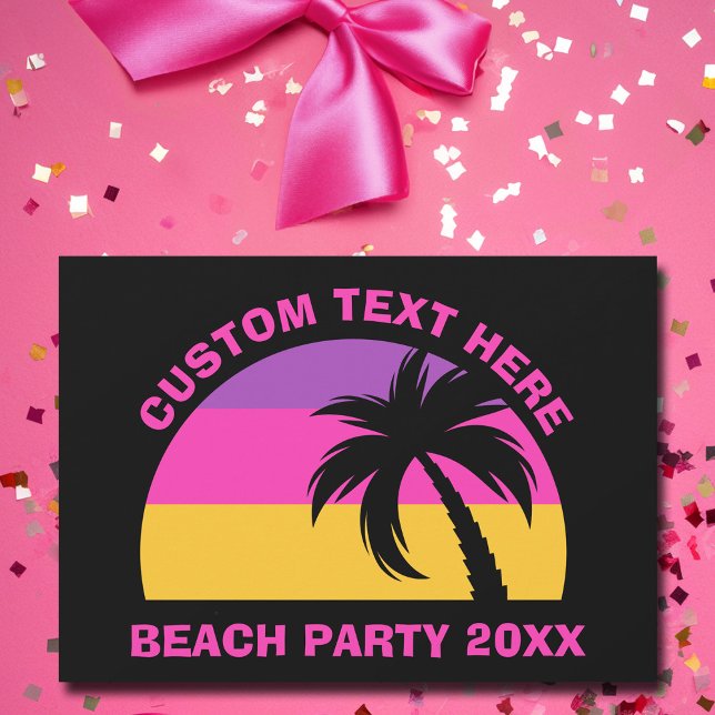 Invitation Chic Palm Rose Tree Custom Island Beach Party (Créateur téléchargé)