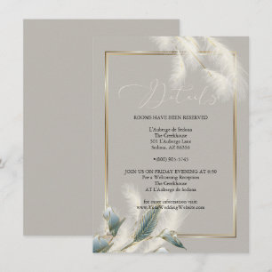 Invitation Chic Pampas Grass Turquoise Anthurium ivoire