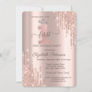 Invitation Chic Parties scintillant Drivers Rose Gold Silver 