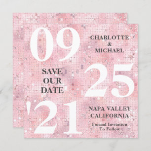 Invitation Chic Parties scintillant Rose Étincelle Moderne En