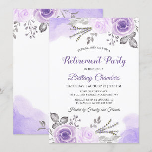 Invitation Chic Pastel Purple Rose Garden Retraite Party