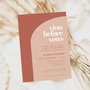Invitation Chic Peach Terracotta Arch Vino Avant Vows