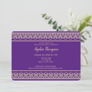 Invitation Chic Pearl Border 21e anniversaire de fête Invitat